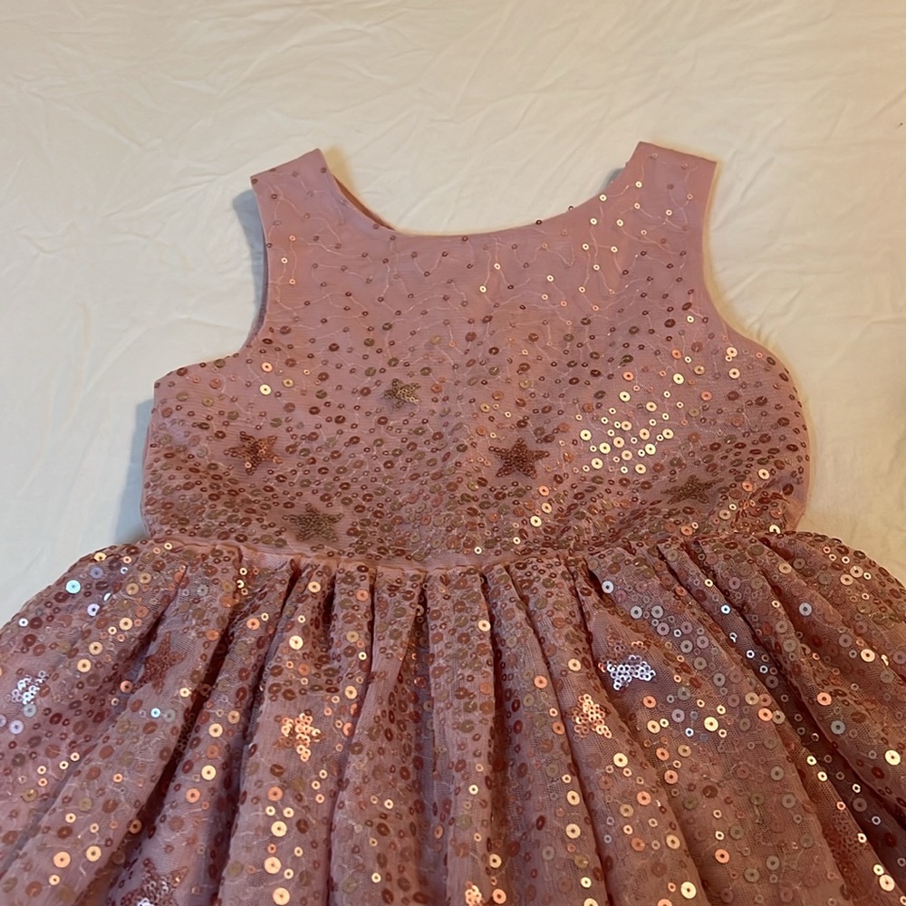 H&M Girls Fancy Pink Sparkle Sequenced Dress - Size 6/7